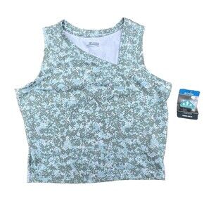 Columbia Weekend Adventure Omni-Wick Stretch Tank Women Medium Light Green Grey